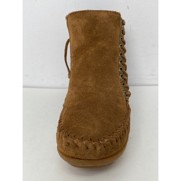 Minnetonka womens Size 5 Dusty Brown Willow Ankle Boots w Side Fringe NEW - Picture 7 of 12